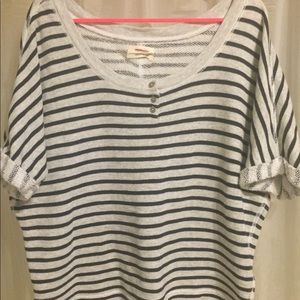 Aerie short sleeved striped sweatshirt
